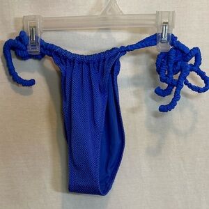 AA-212 Aerie NWT Cheekiest‎ Side Tie Blue Summer Swim Bikini Bottoms Size M